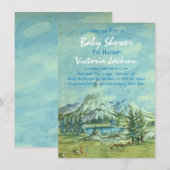 Uitnodiging Baby shower Woodland Mountain (Voorkant / Achterkant)