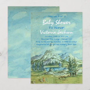 Uitnodiging Baby shower Woodland Mountain
