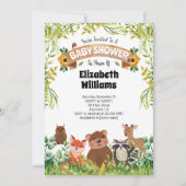 Uitnodiging babyshower dieren bos (Voorkant)
