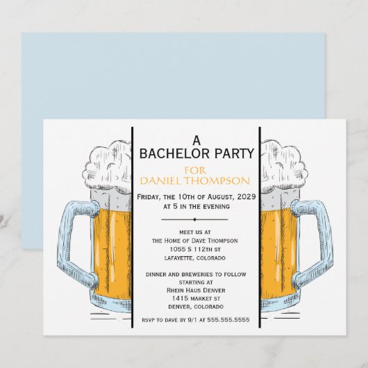 Uitnodiging Bachelor Brew (Voorkant / Achterkant)