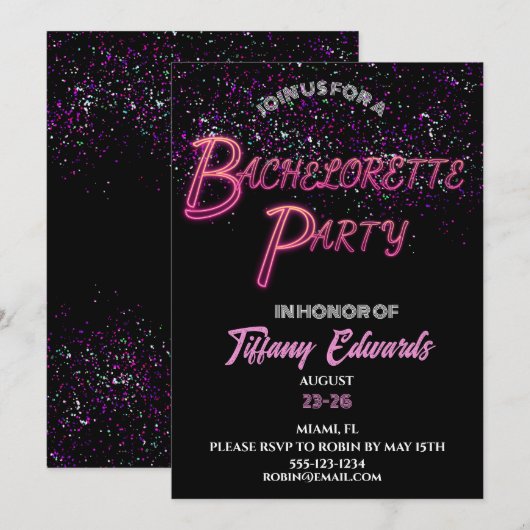 Uitnodiging Bachelorette (Voorkant / Achterkant)