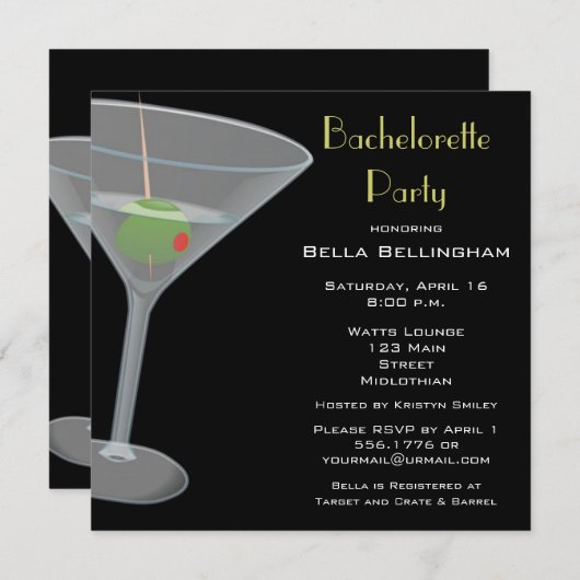 Uitnodiging Bachelorette (Voorkant / Achterkant)