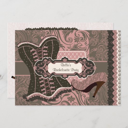 Uitnodiging Bachelorette (Voorkant / Achterkant)