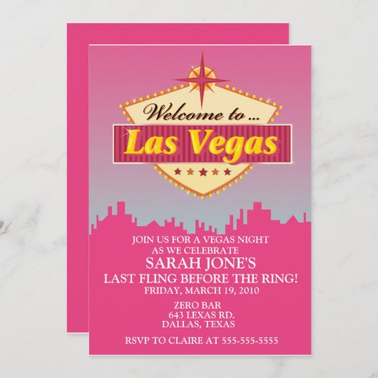 Uitnodiging Bachelorette (Voorkant / Achterkant)