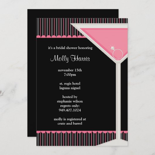 Uitnodiging Bachelorette (Voorkant / Achterkant)