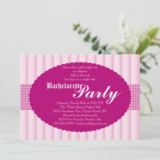 Uitnodiging Bachelorette (Staand voorkant)