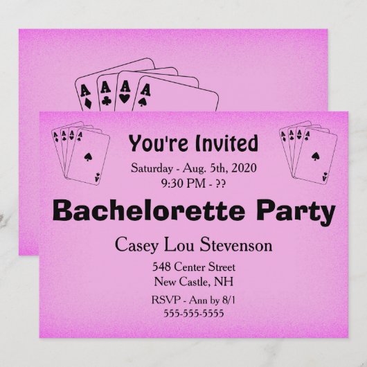 Uitnodiging Bachelorette (Voorkant / Achterkant)