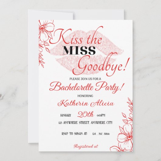 Uitnodiging Bachelorette (Voorkant)