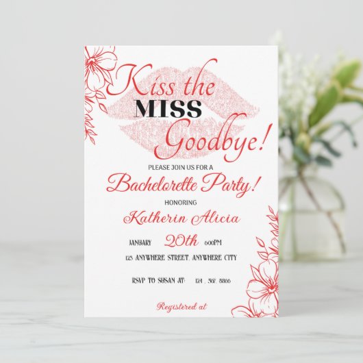 Uitnodiging Bachelorette (Staand voorkant)