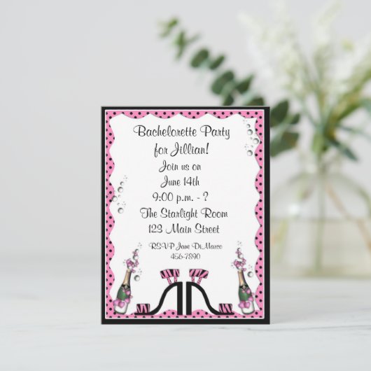 Uitnodiging Bachelorette (Staand voorkant)