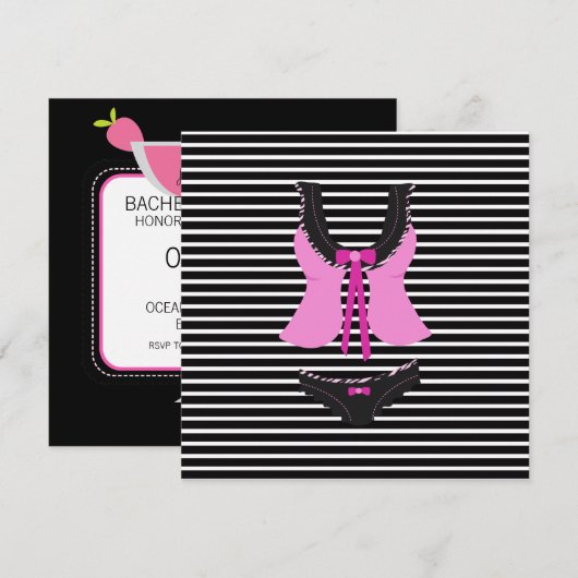 Uitnodiging Bachelorette (Voorkant / Achterkant)