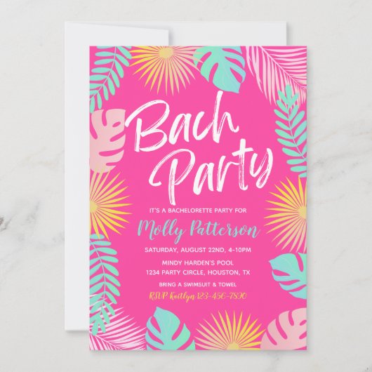 Uitnodiging Bachelorette | Bachelorette Pool (Voorkant)