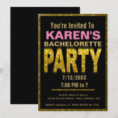 Uitnodiging Bachelorette | Glam (Voorkant / Achterkant)