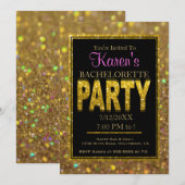 Uitnodiging Bachelorette | Glitter (Voorkant / Achterkant)