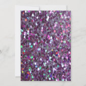 Uitnodiging Bachelorette | Paarse glitter (Achterkant)