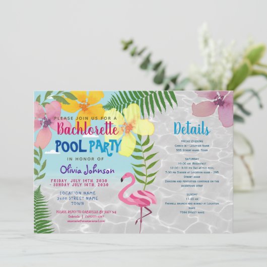 Uitnodiging Bachelorette-partij (Staand voorkant)