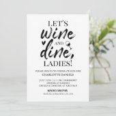 Uitnodiging Bachelorette | wijn en wijn (Staand voorkant)