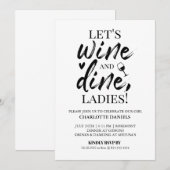 Uitnodiging Bachelorette | wijn en wijn (Voorkant / Achterkant)