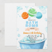 Uitnodiging badbomfeest (Voorkant / Achterkant)