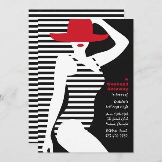 Uitnodiging badschone vrouw (Voorkant / Achterkant)