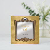 Uitnodiging Bal voor Goed Doel Goud (Staand voorkant)