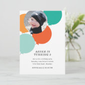 Uitnodiging Balballon Birthday (Staand voorkant)