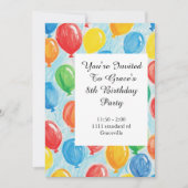 Uitnodiging Balballon Birthday (Voorkant)