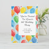 Uitnodiging Balballon Birthday (Staand voorkant)