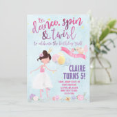  uitnodiging Ballerina Birthday (Staand voorkant)