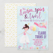  uitnodiging Ballerina Birthday (Voorkant / Achterkant)