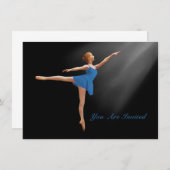 Uitnodiging, Ballerina in Arabesque,  Kaart (Voorkant / Achterkant)