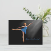 Uitnodiging, Ballerina in Arabesque,  Kaart (Staand voorkant)