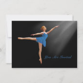 Uitnodiging, Ballerina in Arabesque,  Kaart (Voorkant)