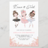 uitnodiging Ballerinas Ballet Birthday (Voorkant)