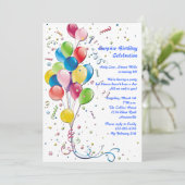 Uitnodiging Ballon Bouquet (Staand voorkant)