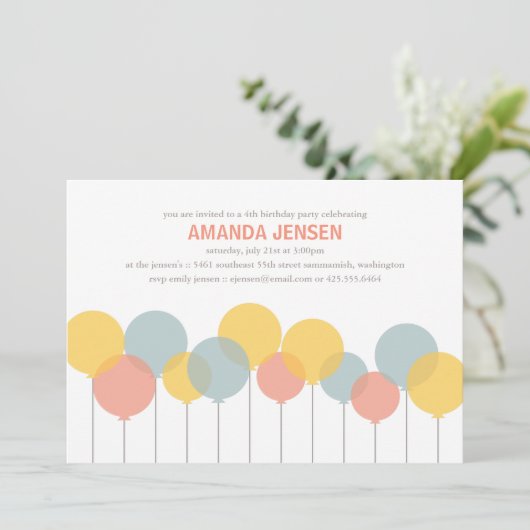 Uitnodiging Ballonnenfeest (Staand voorkant)