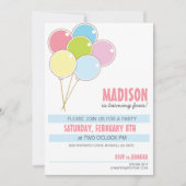 Uitnodiging Balloon Birthday Party kind (Voorkant)