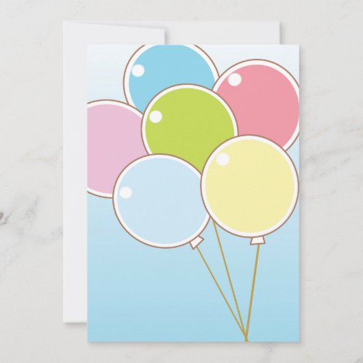 Uitnodiging Balloon Birthday Party kind (Achterkant)