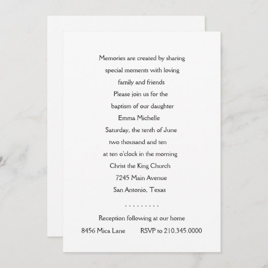 Uitnodiging - Baptisme Gold Cross (Voorkant / Achterkant)