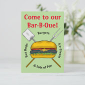 Uitnodiging Bar-B-Que Feest (Staand voorkant)