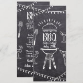 Uitnodiging barbecue gardenenbord BBQ (Voorkant / Achterkant)