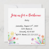 Uitnodiging Barbecue Party Uitnodiging (Achterkant)