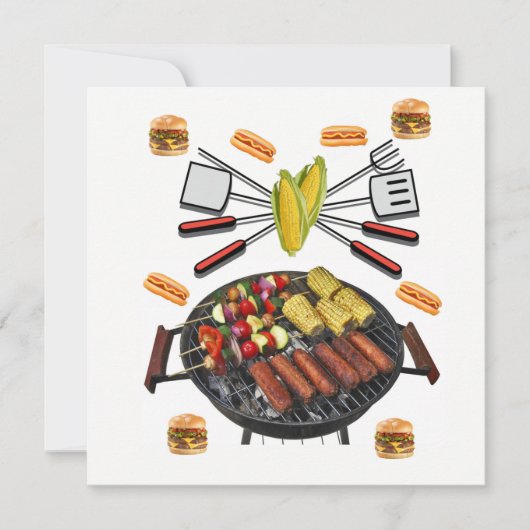 Uitnodiging Barbecue Party Uitnodiging (Voorkant)