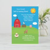 Uitnodiging Barnyard Birthday Party (Staand voorkant)