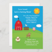 Uitnodiging Barnyard Birthday Party (Voorkant / Achterkant)