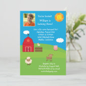 Uitnodiging Barnyard Birthday Party (Staand voorkant)