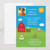 Uitnodiging Barnyard Birthday Party (Voorkant / Achterkant)