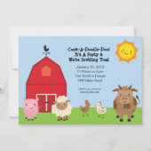 Uitnodiging Barnyard Birthday Party (Voorkant)