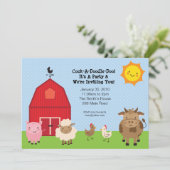 Uitnodiging Barnyard Birthday Party (Staand voorkant)