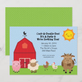 Uitnodiging Barnyard Birthday Party (Voorkant / Achterkant)